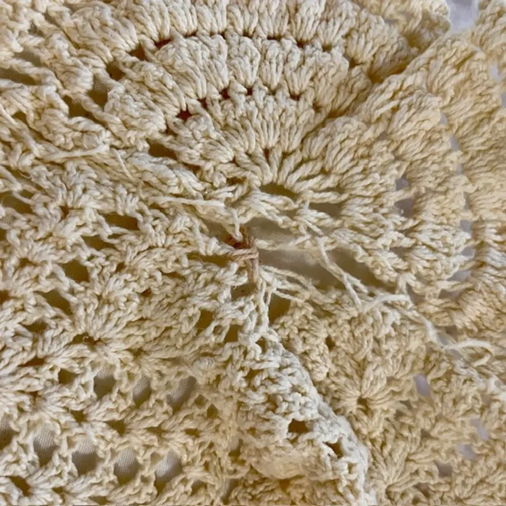 Hand Crocheted Bedspread Floral Applique King 95x83 Cottagecore Girls Bedroom